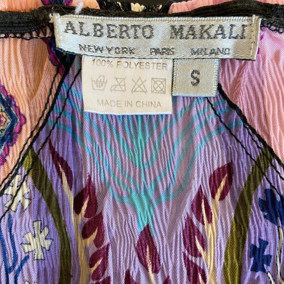 Alberto Makali Mixed Pattern Textured Sheer Top - Women's Size S - Picture 4 of 5